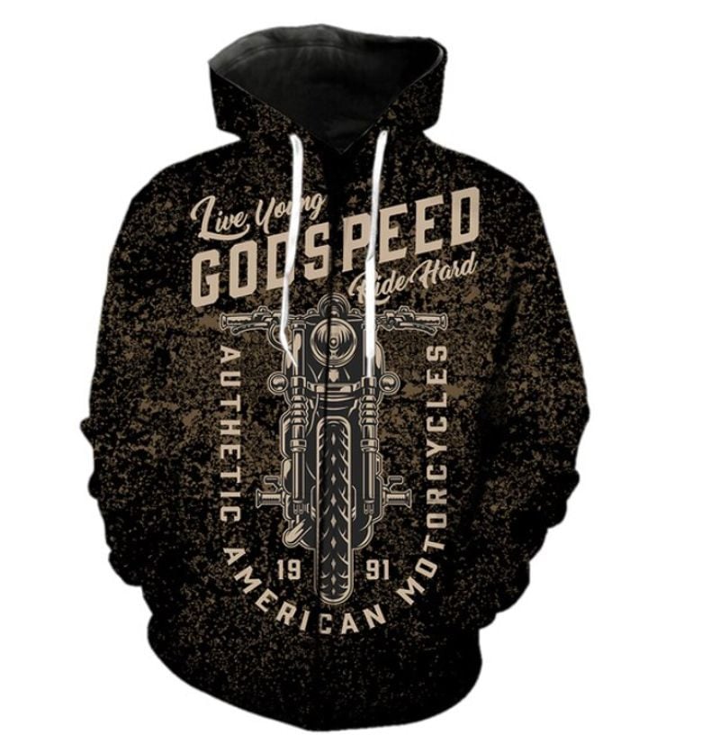 Bikergod Motorcycle Authetic American Motorcycle  Zip Hoodie Design 3D Full Printed Sizes S - 5XL - NABC385