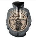 Bikergod Motorcycle Road King  Zip Hoodie Design 3D Full Printed Sizes S - 5XL - NABC386