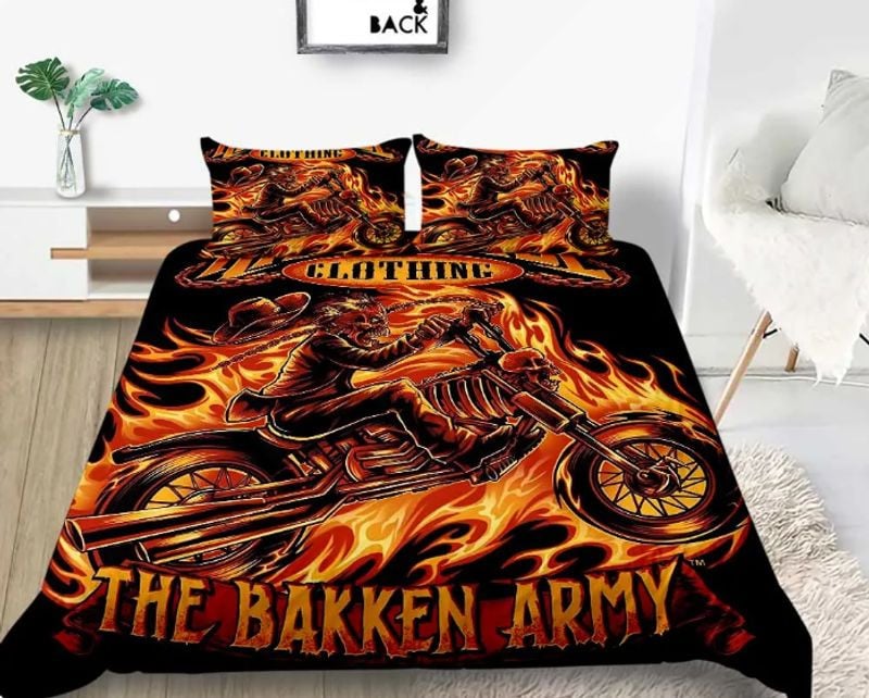 Bikergod Motorcycle Dirt Bike Motocross Fire Rider Bedding Set Cover Design 3D - NABB238