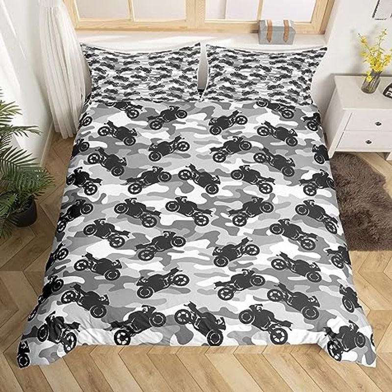 Bikergod Motorcycle Motocross Rider Dirt Bike Bedding Set Cover Design 3D - NABB270
