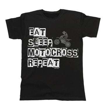 Bikergod Motorcycle EAT Sleep MOTOCROSS Repeat T-shirt, Crew-neck Sweatshirt, Hoodie, Tank Top, V-neck T-shirt Design 2D Full Printed Sizes S - 5XL - NABB194