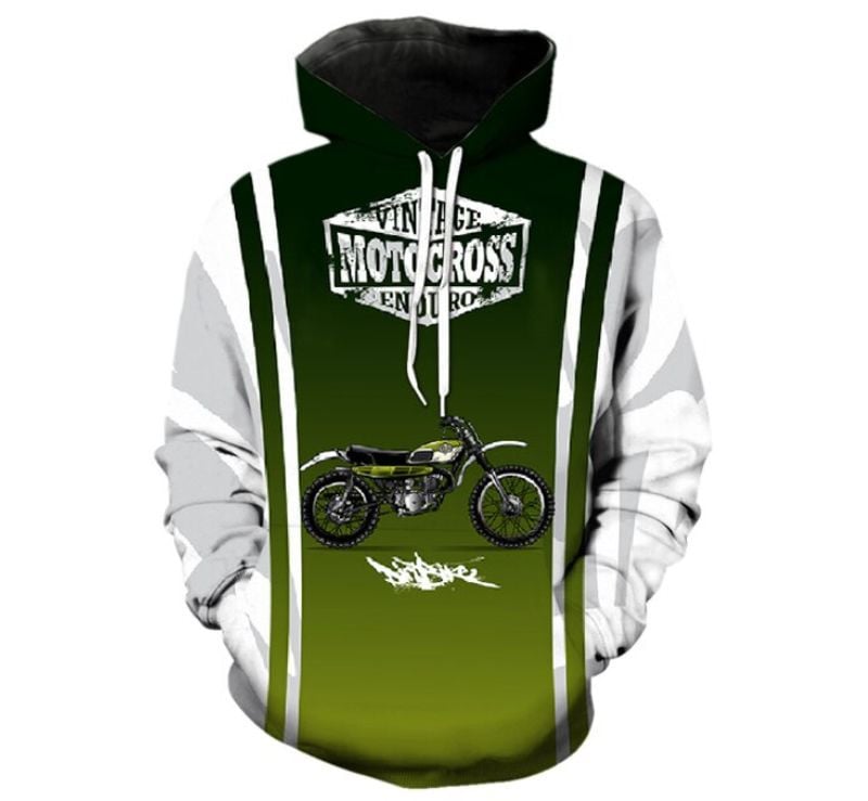Bikergod Motorcycle Vintage Motocross  Hoodie Design 3D Full Printed Sizes S - 5XL - NABC376