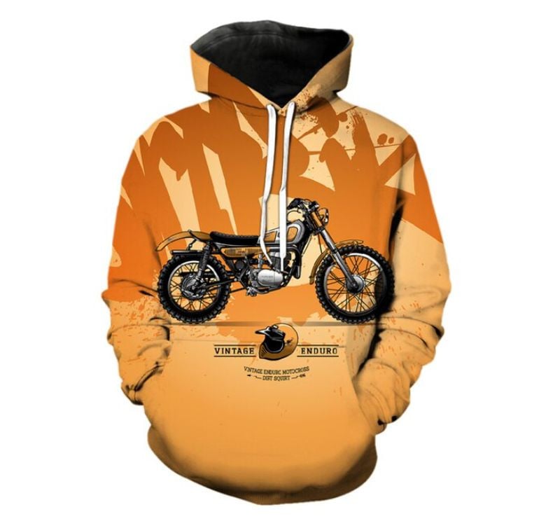 Bikergod Motorcycle Vintage Motocross  Hoodie Design 3D Full Printed Sizes S - 5XL - NABC377