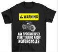 Bikergod Motorcycle WARNING May Spontaneously Start Talk About Motorcycles T-shirt, Crew-neck Sweatshirt, Hoodie, Tank Top, V-neck T-shirt Design 2D Full Printed Sizes S - 5XL - NABB196