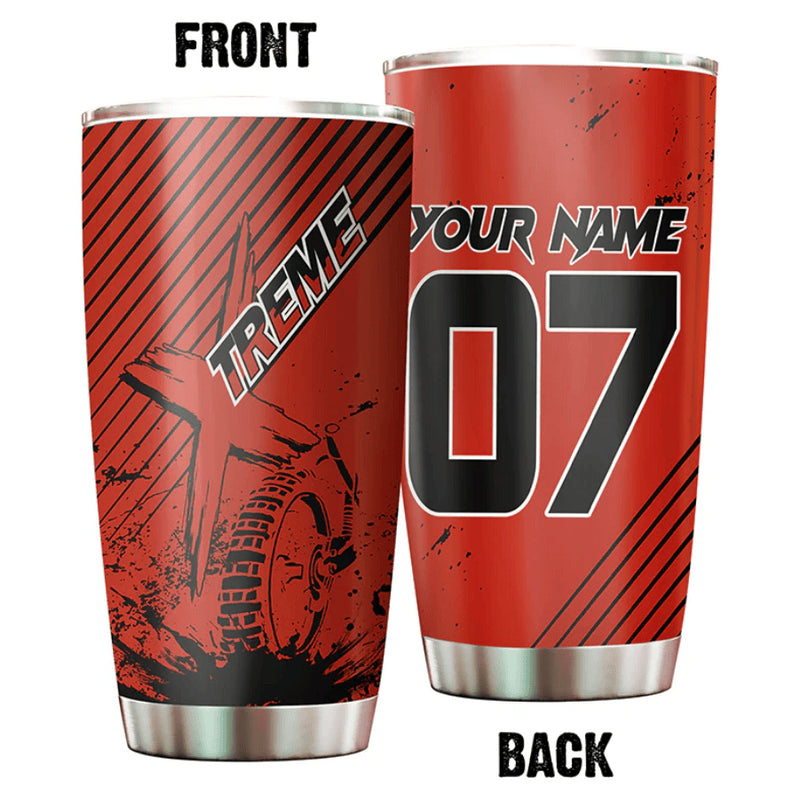 Bikergod Motorcycle Xtreme Custom Name And Number Steelers Stainless Steel 20 Oz Tumbler- NMK315