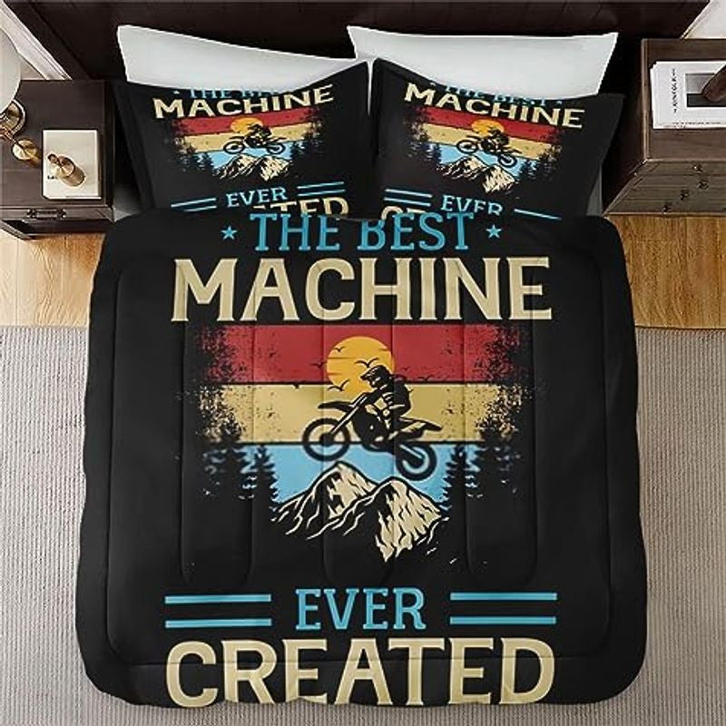 Bikergod Motorcycle The Best Machine Ever Motocross Rider Bedding Set Cover Design 3D - NABB268