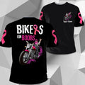 Bikergod Motorcycle Biker For Boobs Awareness Of Breast Cancer Custom Name  T-shirt Design 3D Full Printed Sizes S - 5XL - NABC395A