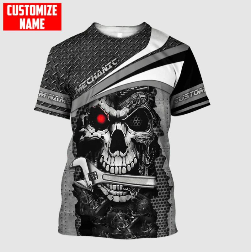 Bikergod Motorcycle Mechanic Custom Name  T-shirt Design 3D Full Printed Sizes S - 5XL - NMK301