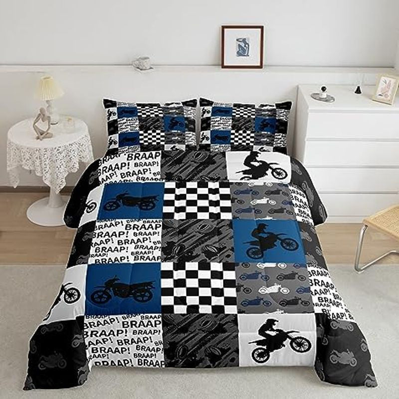 Bikergod Motorcycle Motocross Rider Dirt Bike Bedding Set Cover Design 3D - NABB273
