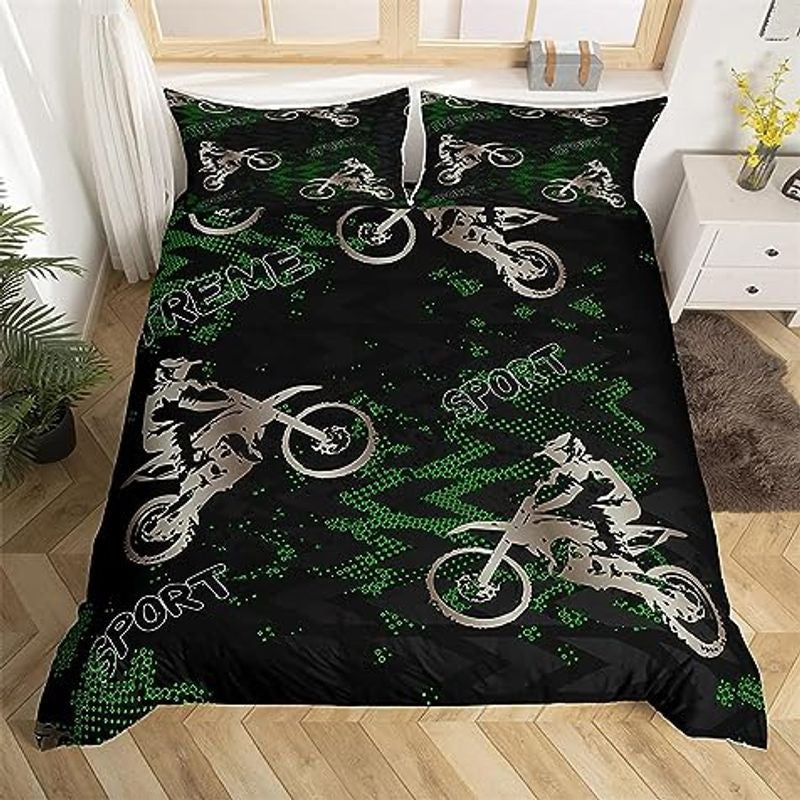 Bikergod Motorcycle Motocross Rider Dirt Bike Sport Bedding Set Cover Design 3D - NABB282
