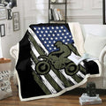 Bikergod Motorcycle Motocross US Flag Blanket NABC355