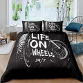 Bikergod Motorcycle Motocross Rider Life On Wheels Bedding Set Cover Design 3D - NABB257