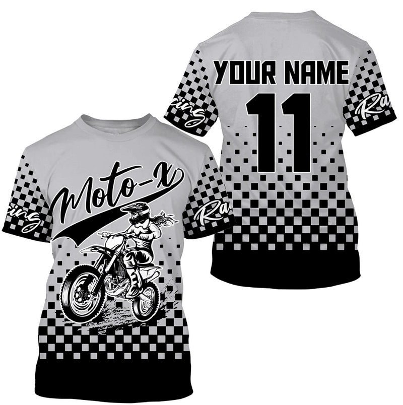 Bikergod Motorcycle Moto-X Custom Name And Number  T-shirt Design 3D Full Printed Sizes S - 5XL - NMK323