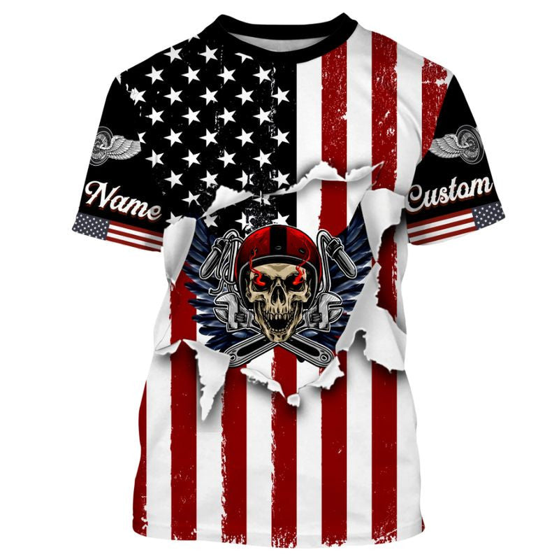 Bikergod Motorcycle Custom Name  T-shirt Design 3D Full Printed Sizes S - 5XL - NMK18