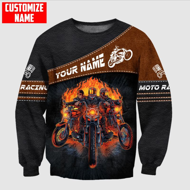 Bikergod Motorcycle Motor Racing Custom Name COTTON Sweatshirt Design 3D Full Printed Sizes S - 5XL - NMI234F