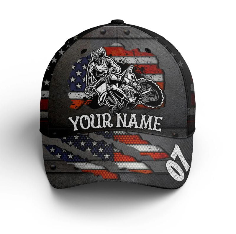 Bikergod Motorcycle Custom Name And Number Classic Cap NMI248