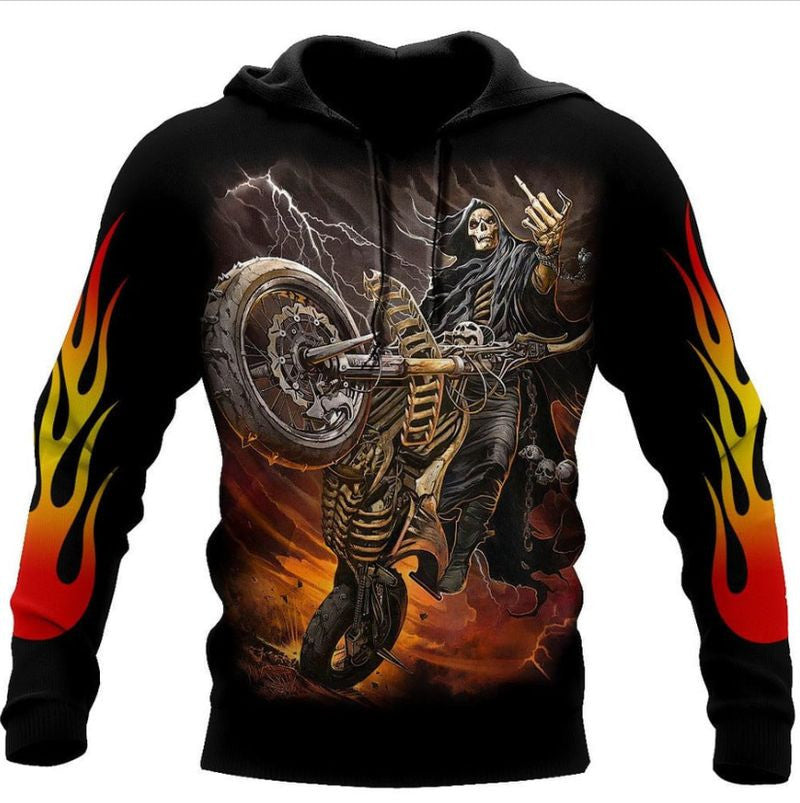 Bikergod Motorcycle Skull Biker  Hoodie Design 3D Full Printed Sizes S - 5XL - NALA368H