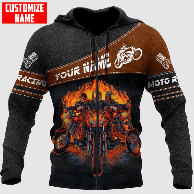 Bikergod Motorcycle Motor Racing Custom name  Hoodie/Zip Hoodie Design 3D Full Printed Sizes S - 5XL- NMI234E