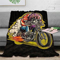 Bikergod Motorcycle Skeleton Rider Skull Biker Blanket NAMA535