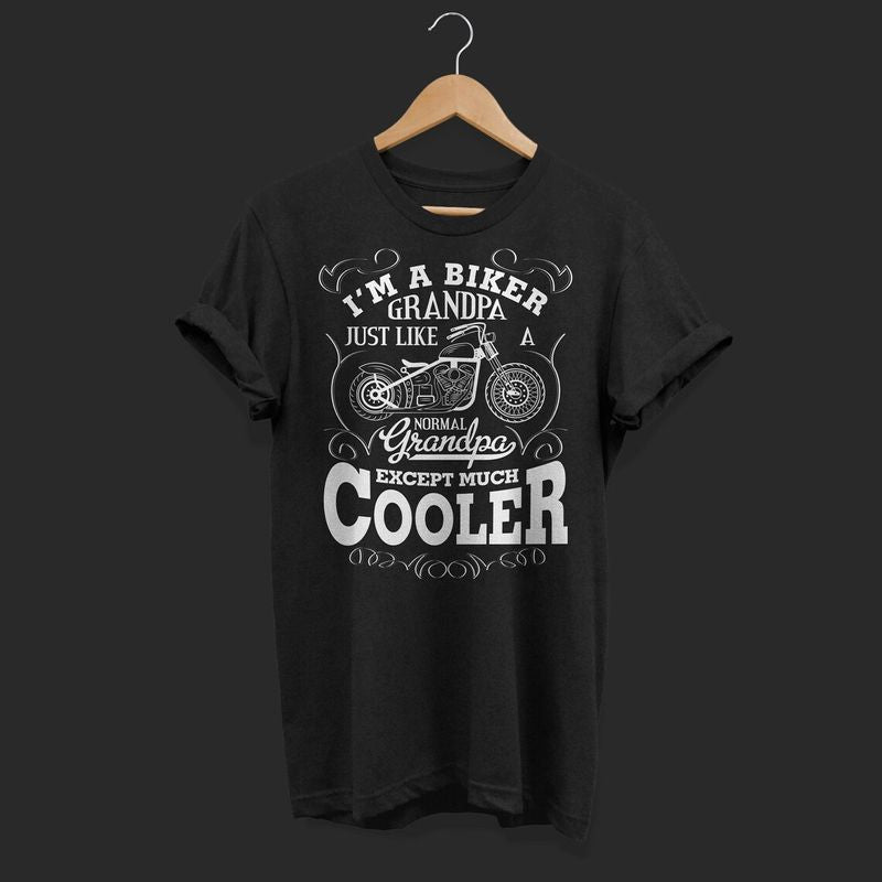 Bikergod Motorcycle I Am A Biker Grandpa T-shirt, Crew-neck Sweatshirt, Hoodie, Tank Top, V-neck T-shirt Design 2D Full Printed Sizes S - 5XL - NAMA308