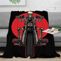 Bikergod Motorcycle Skull Biker Skeleton Biker Blanket NAMA515