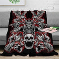 Bikergod Motorcycle Skull Rider Skull Biker Blanket NAMA557