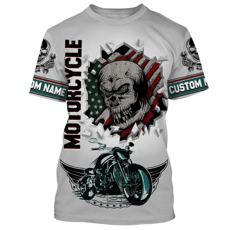 Bikergod Motorcycle Custom Name  T-shirt Design 3D Full Printed Sizes S - 5XL - NMK15