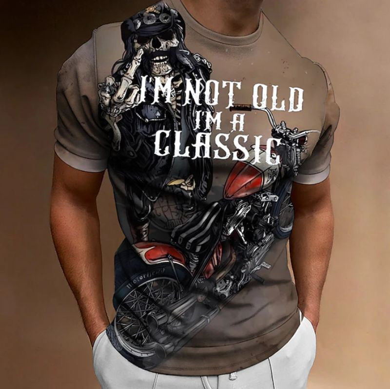 Bikergod Motorcycle Skull Biker I'm Not Old I AM A Classic  T-shirt Design 3D Full Printed Sizes S - 5XL - NAMA204
