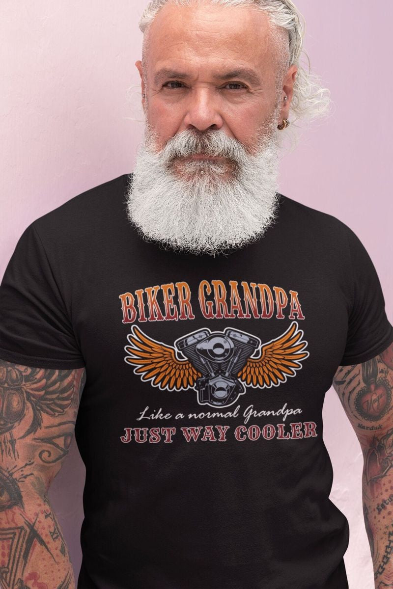 Bikergod Motorcycle Biker Grandpa, Just Way Cooler T-shirt, Crew-neck Sweatshirt, Hoodie, Tank Top, V-neck T-shirt Design 2D Full Printed Sizes S - 5XL - NAMA332