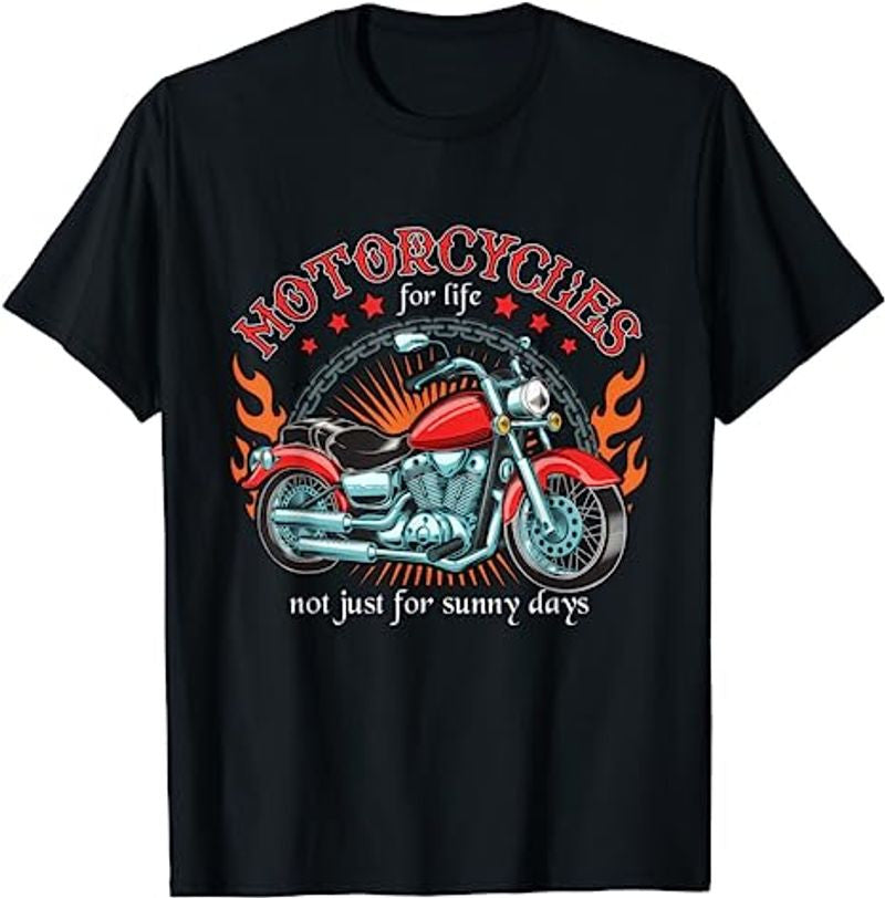 Bikergod Motorcycle for Life T-shirt, Crew-neck Sweatshirt, Hoodie, Tank Top, V-neck T-shirt Design 2D Full Printed Sizes S - 5XL - NAMA322