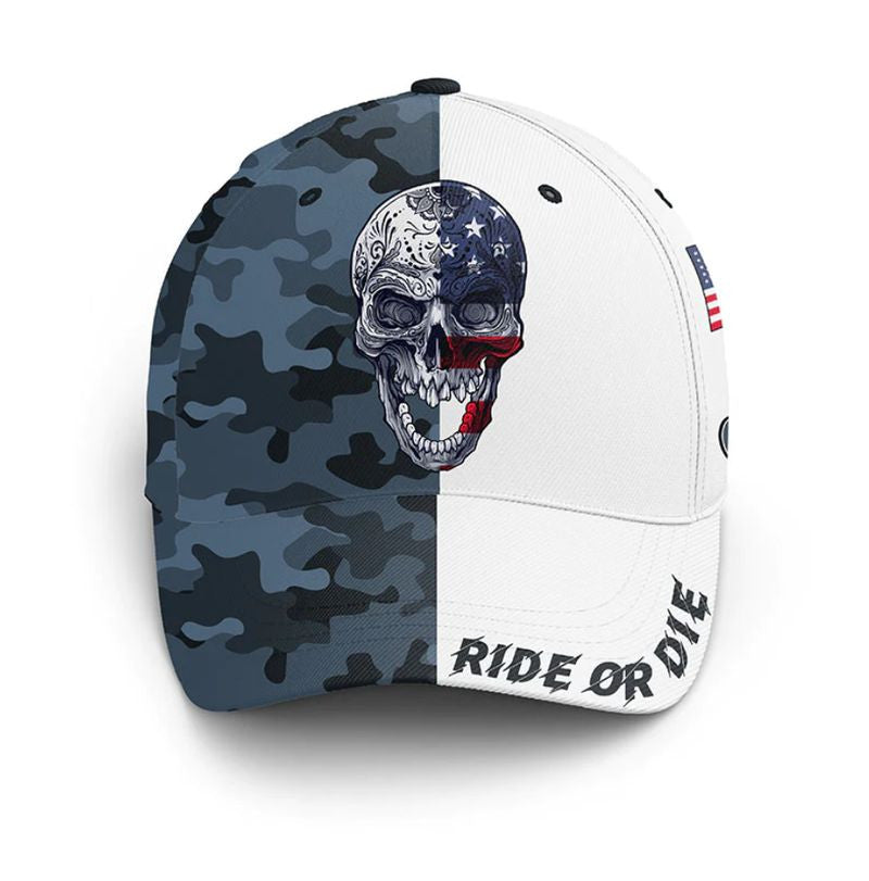 Bikergod Motorcycle Ride To Die Custom Name Classic Cap NMI256