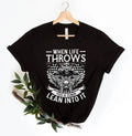 Bikergod Motorcycle Skull Biker When Life Throws You A Curve Lean Into It T-shirt, Crew-neck Sweatshirt, Hoodie, Tank Top, V-neck T-shirt Design 2D Full Printed Sizes S - 5XL - NAMA213