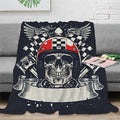 Bikergod Motorcycle Skull Rider Skull Biker Blanket NAMA539