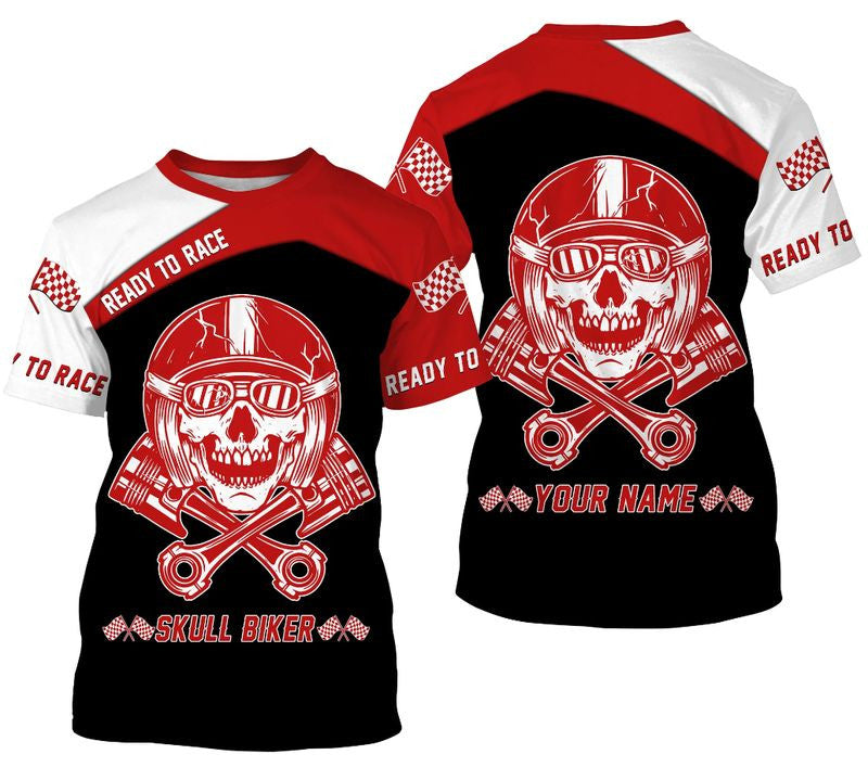 Bikergod Motorcycle Ready To Race Custom Name  T-shirt Design 3D Full Printed Sizes S - 5XL - NMK24A