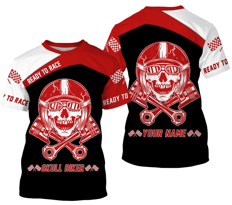 Bikergod Motorcycle Ready To Race Custom Name  T-shirt Design 3D Full Printed Sizes S - 5XL - NMK24A