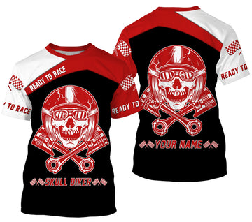 Bikergod Motorcycle Ready To Race Custom Name  T-shirt Design 3D Full Printed Sizes S - 5XL - NMK24A