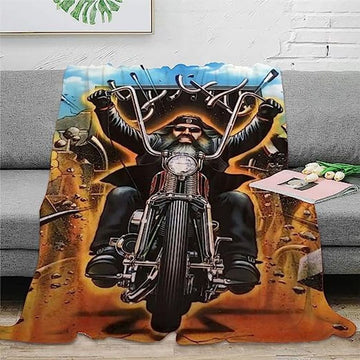 Bikergod Motorcycle Grumpy Old Biker Blanket NAMA531