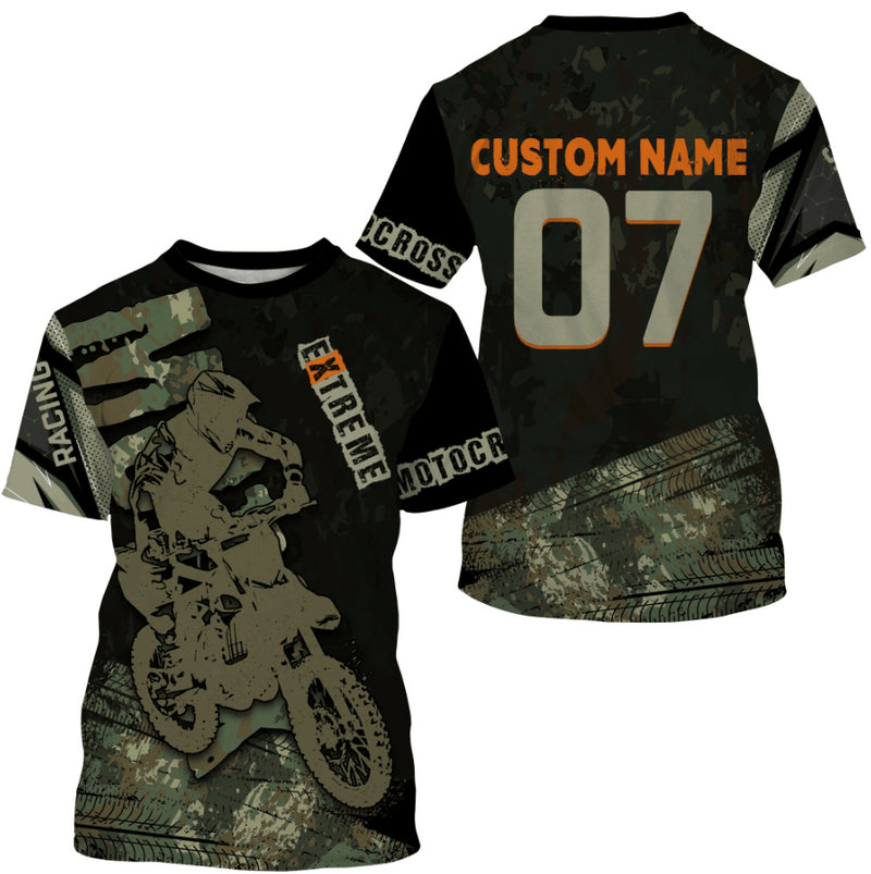 Bikergod Motorcycle Exetreme Motorcross Custom Name And Number  T-shirt Design 3D Full Printed Sizes S - 5XL - NMTM333