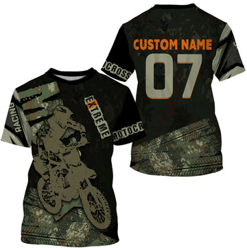 Bikergod Motorcycle Exetreme Motorcross Custom Name And Number  T-shirt Design 3D Full Printed Sizes S - 5XL - NMTM333