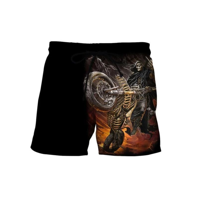 Bikergod Motorcycle Skull Biker Beach Shorts Sizes S - 5XL NALA368A