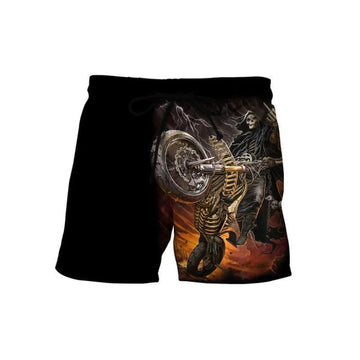 Bikergod Motorcycle Skull Biker Beach Shorts Sizes S - 5XL NALA368A