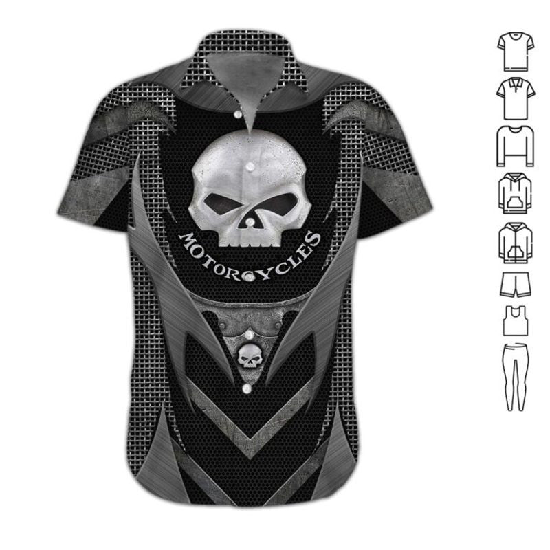 Bikergod Motorcycle Skull Biker Button Shirt Design 3D Full Printed Sizes S - 5XL NALA350D