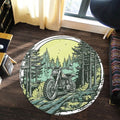 Bikergod Motorcycle Motorbike Biker Vintage Retro Round Rug NALA182
