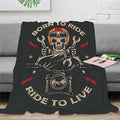 Bikergod Motorcycle Born To Ride, Ride To Live Blanket NAMA527
