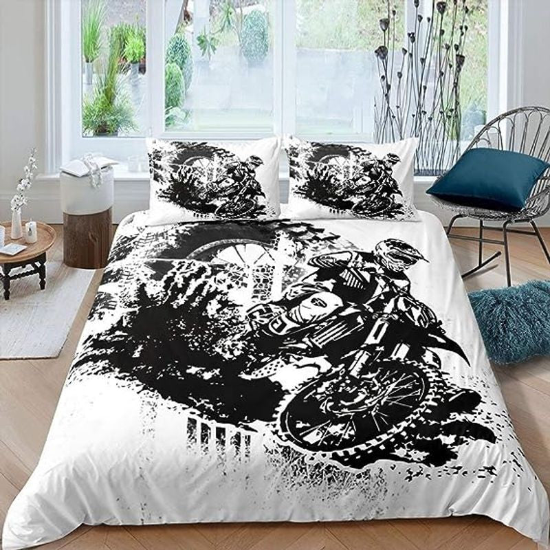 Bikergod Motorcycle Dirt Bike Motocross Rider Bedding Set Cover Design 3D - NABB237
