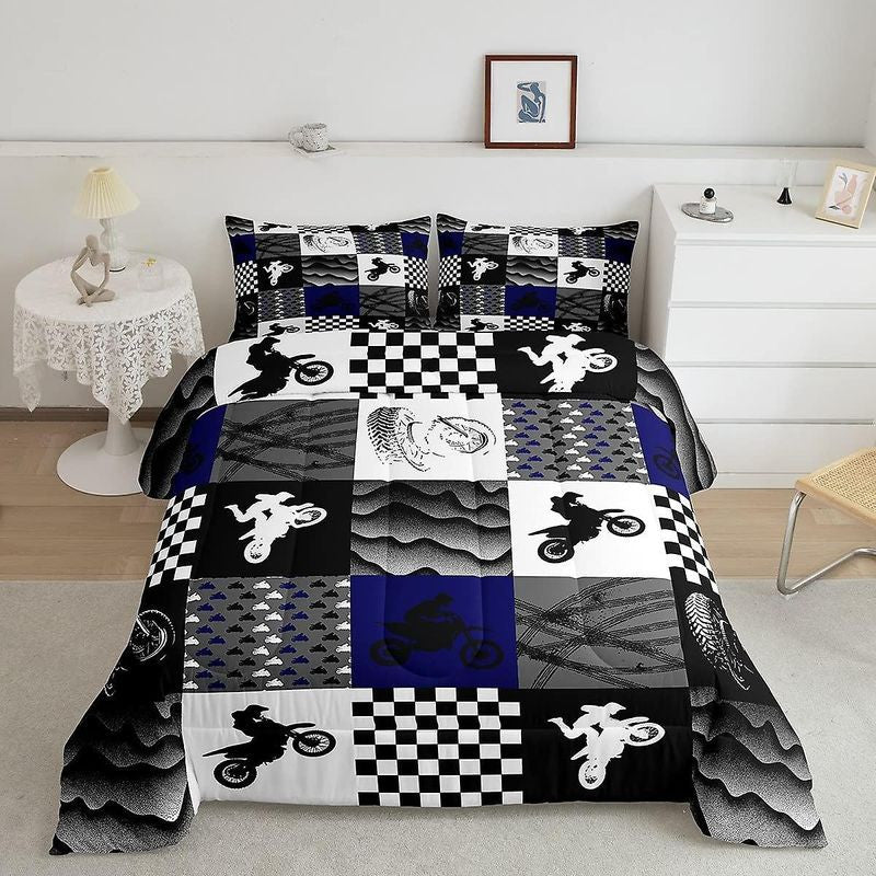 Bikergod Motorcycle Motocross Dirt Bike Bedding Set Cover Design 3D - NABB296