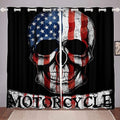 Bikergod Motorcycle US Flag Skull Curtain Design 3D Full Printed NABC343