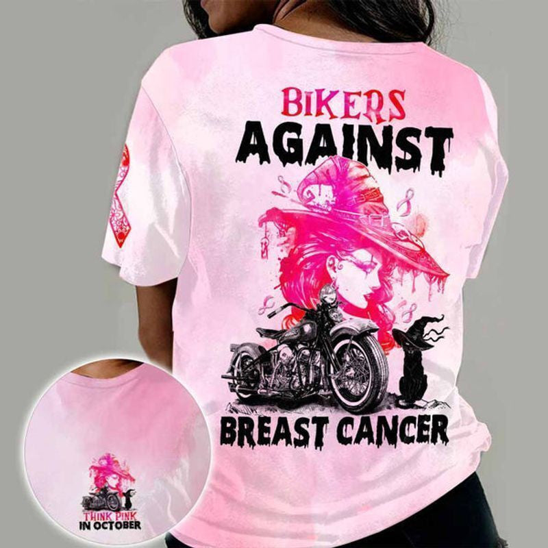Bikergod Motorcycle Think Pink In October Motorcycle Ride Breast Cancer Awareness  T-shirt Design 3D Full Printed Sizes S - 5XL - NABC394