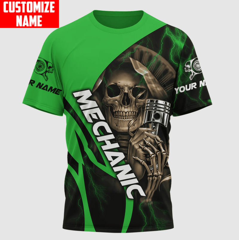 Bikergod Motorcycle Mechanic Custom Name  T-shirt Design 3D Full Printed Sizes S - 5XL - NMK300