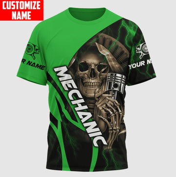 Bikergod Motorcycle Mechanic Custom Name  T-shirt Design 3D Full Printed Sizes S - 5XL - NMK300